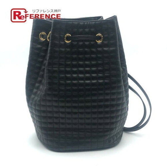 Celine Drawstring Backpack Black Leather - Picture 1 of 9